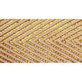Herringbone Metallic Ribbon - White/Gold - Single Roll