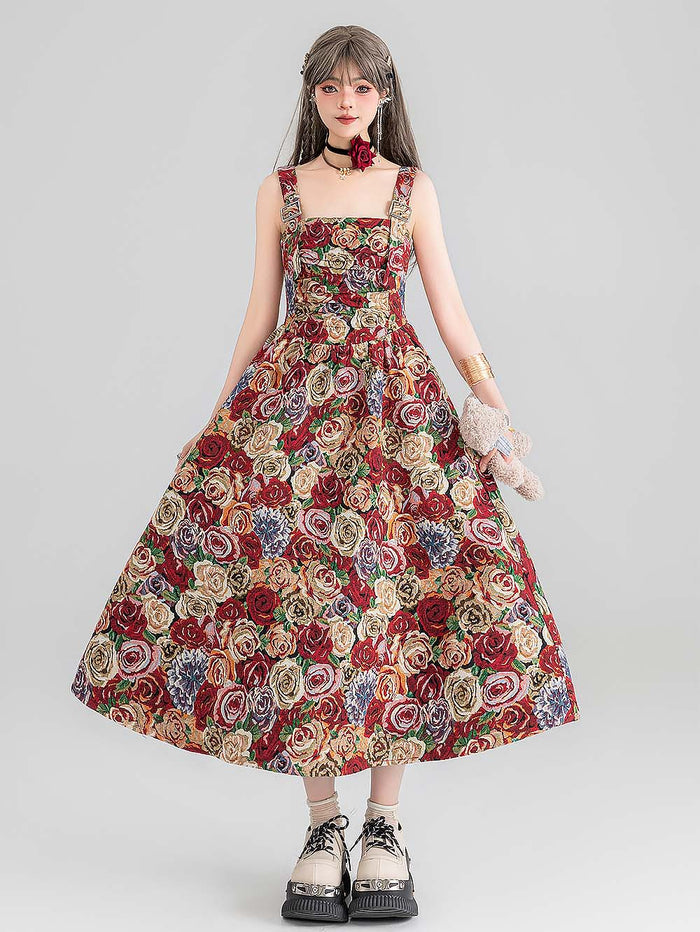 Flowers Long Dress / S