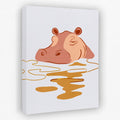 Hippo Sleeping - Animals Canvas Wall Art