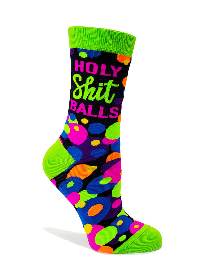 Holy Shit Balls Women's Novelty Crew Socks