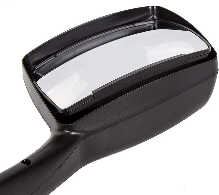 Kozak Chrome Finish Hood Mirror Left (Driver Side) and Right (Passenger Side) Pair Set for Peterbilt 579 Semi Trucks PLUS 2x22 inch Windshield Wipers, Logo and KOZAK Vest