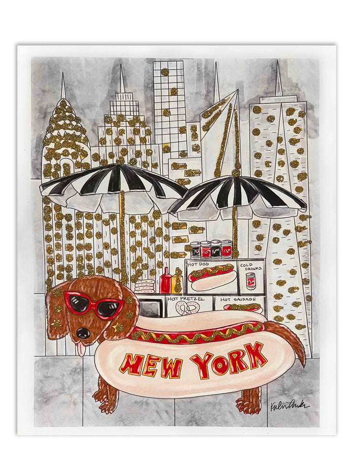 Hotdog Glitter Art Print