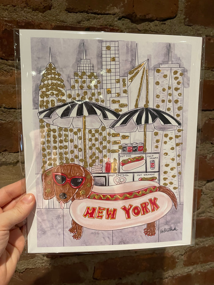 Hotdog Glitter Art Print