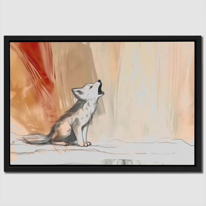 Howling Wolf Cub - Animals Art for Bedroom