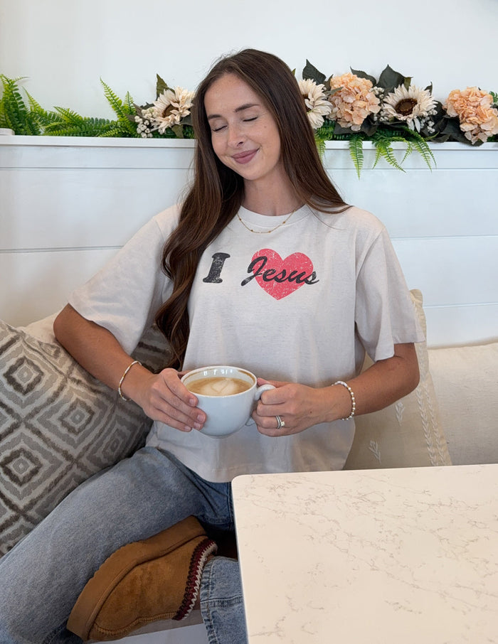 I Love Jesus Cropped Women's Tee