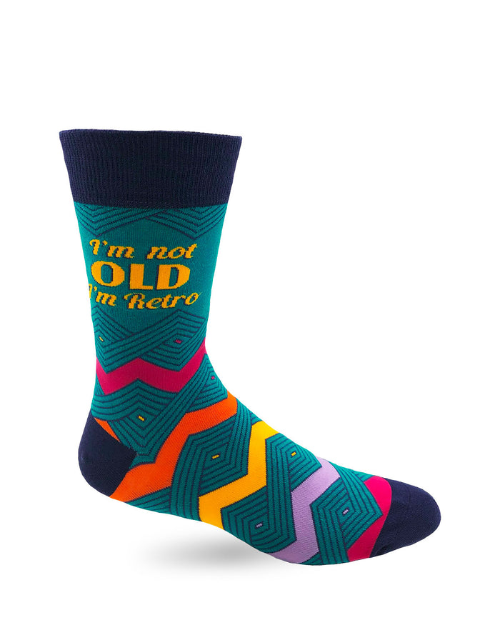 Men's Novelty crew socks with saying I'm Not Old I'm Retro