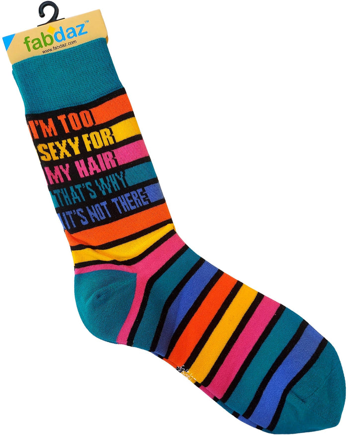 I'm Too Sexy For My Hair That's Why It's Not There Men's Novelty Crew Socks