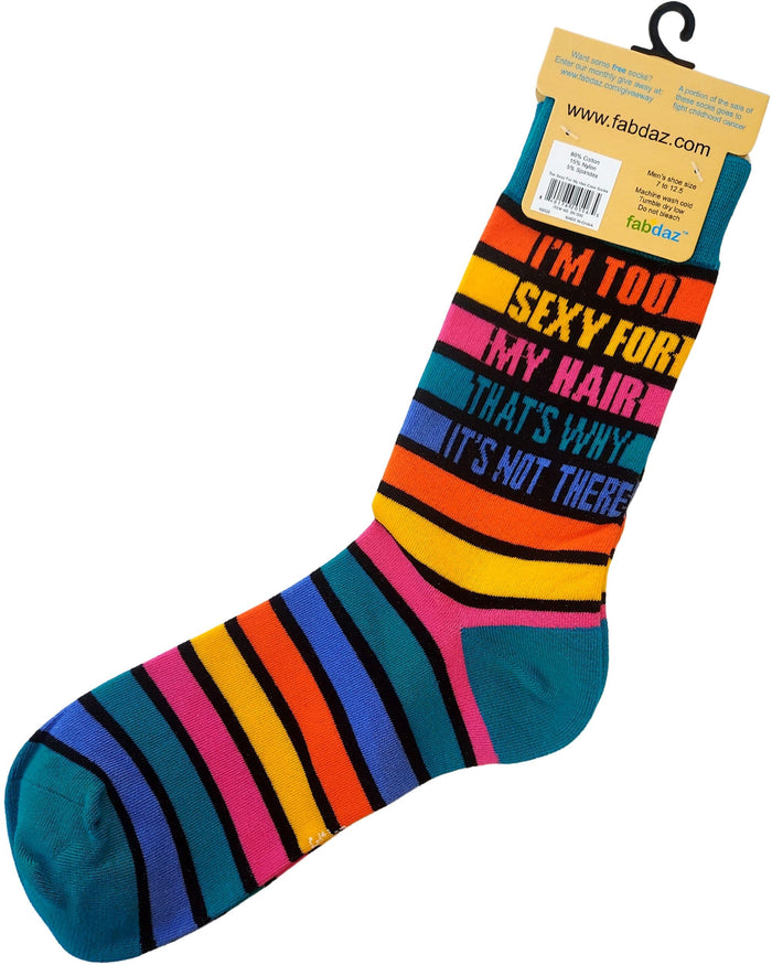 I'm Too Sexy For My Hair That's Why It's Not There Men's Novelty Crew Socks