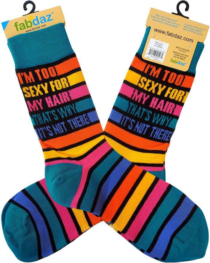 I'm Too Sexy For My Hair That's Why It's Not There Men's Novelty Crew Socks