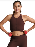Impulse Ribbed High Neck Tank-Iced Mocha
