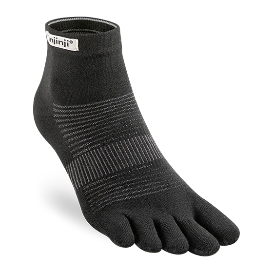 Injinji Toe Socks - Run Original Weight CoolMax - black ankle single