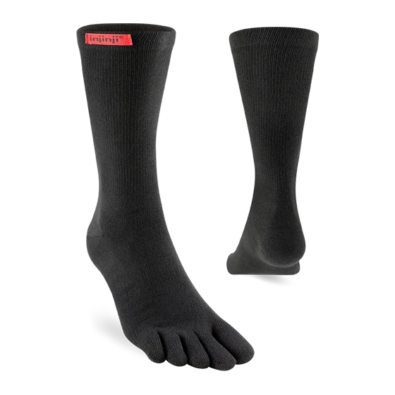 Injinji Toe Socks - Sport Original - black crew pair