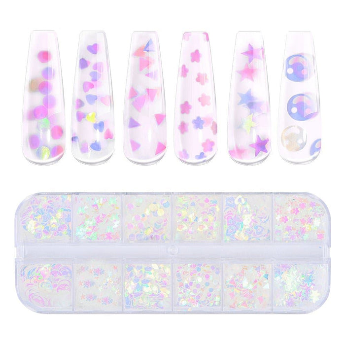 Iridescent Mylar Flakes - Nail Art Glitter Kit Nail Art MODELONES #