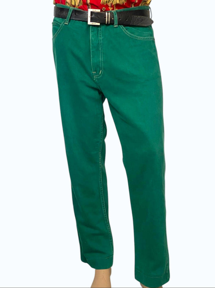 jeans verde uomo