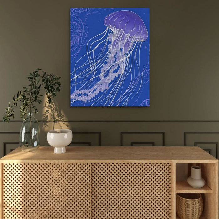 Jellyfish Tentacles - Fish Wall Art in Black Frame