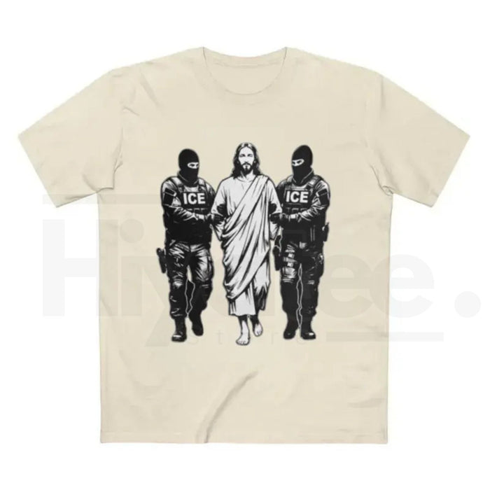 "Jesus Arrested" Parody Anti-ICE T-Shirt – Stop ICE Raids Protest Graphic Tee