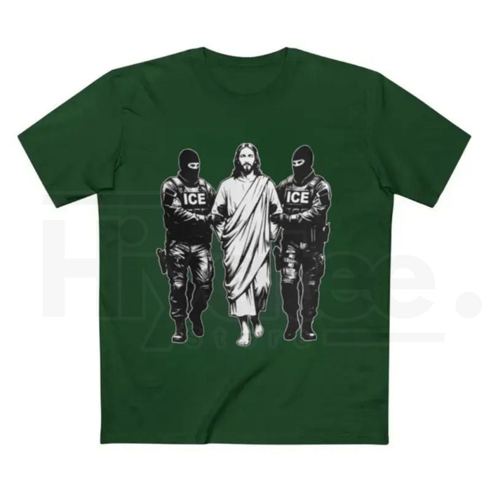 "Jesus Arrested" Parody Anti-ICE T-Shirt – Stop ICE Raids Protest Graphic Tee