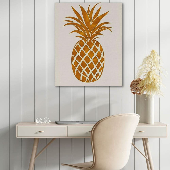 Juicy Pineapple - Beige Nature Canvas Print