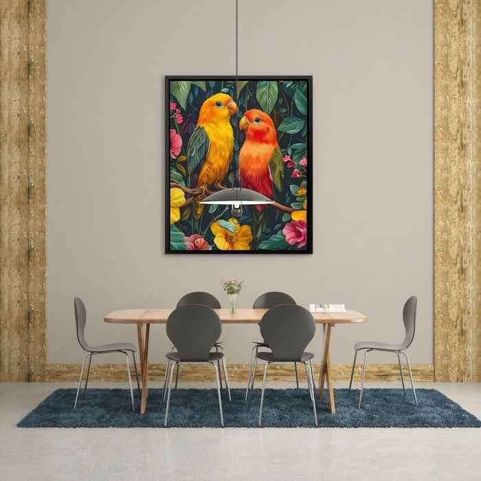 Jungle Lovebirds - Large Canvas Print