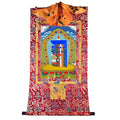 Kalachakra Symbol - Tibetan thangka painting, detailed view