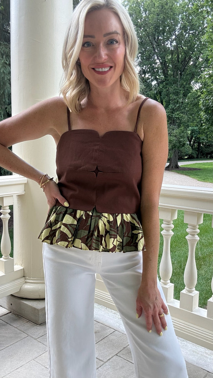 Katrina Printed Peplum Top