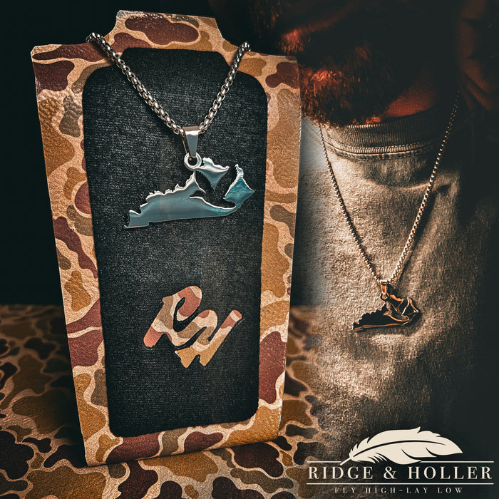 Kentucky Duck- Stainless Steel Necklace and Pendant States Series