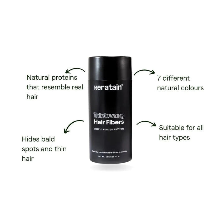 Keratain hair fibers – Black (25 gr) - Hairgivers