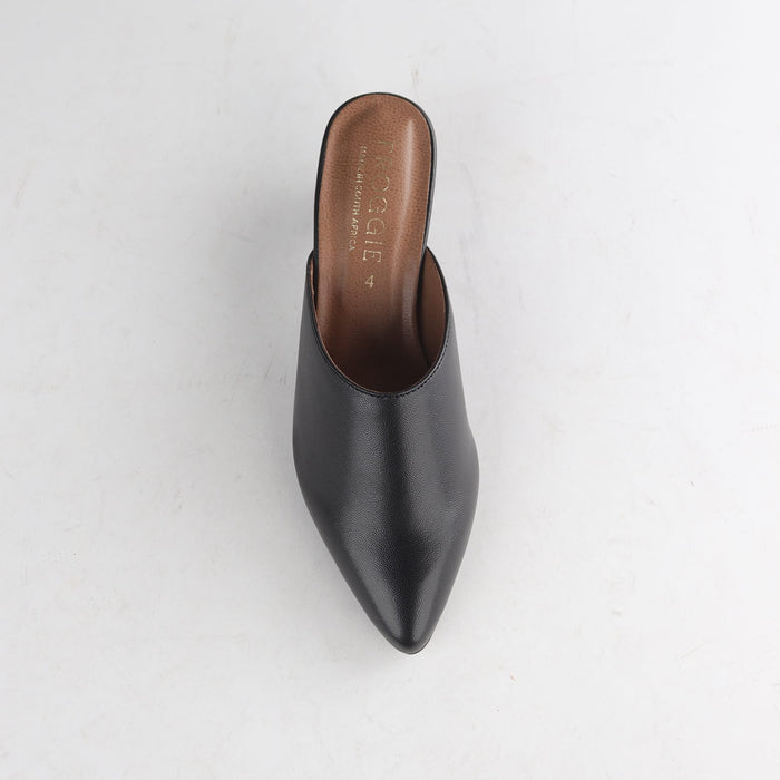 Froggie Shoes Sandals Kitten Heel Mule - top angle.