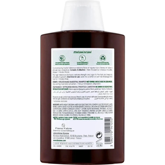 Klorane anti-hair loss shampoo Quinine/Edelweiss (200 ml) - Hairgivers