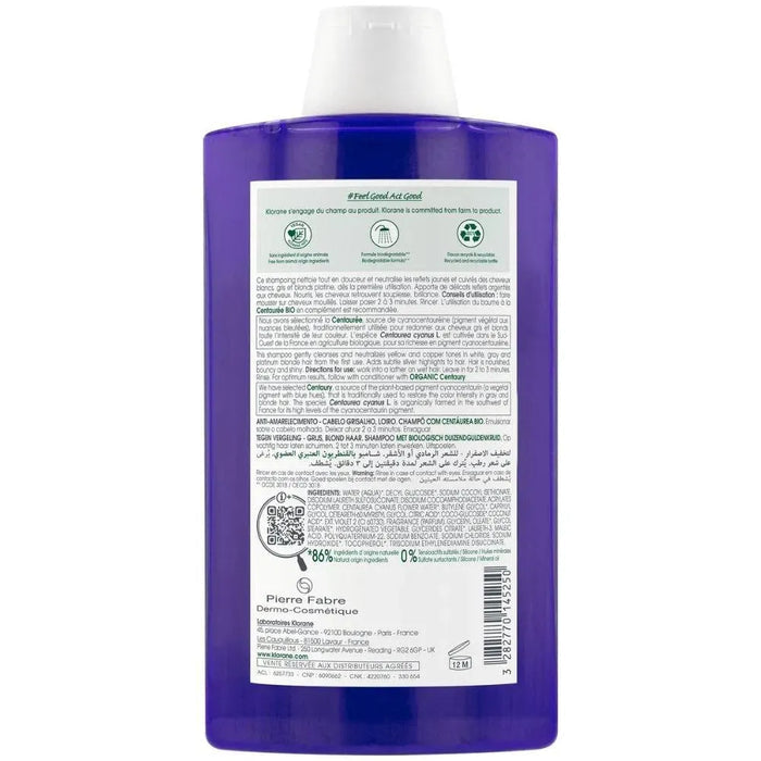 Klorane silver shampoo Centaury (400 ml) - Hairgivers