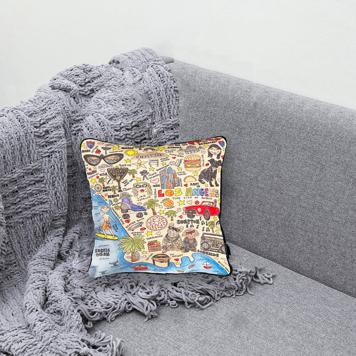LA Map Pillow