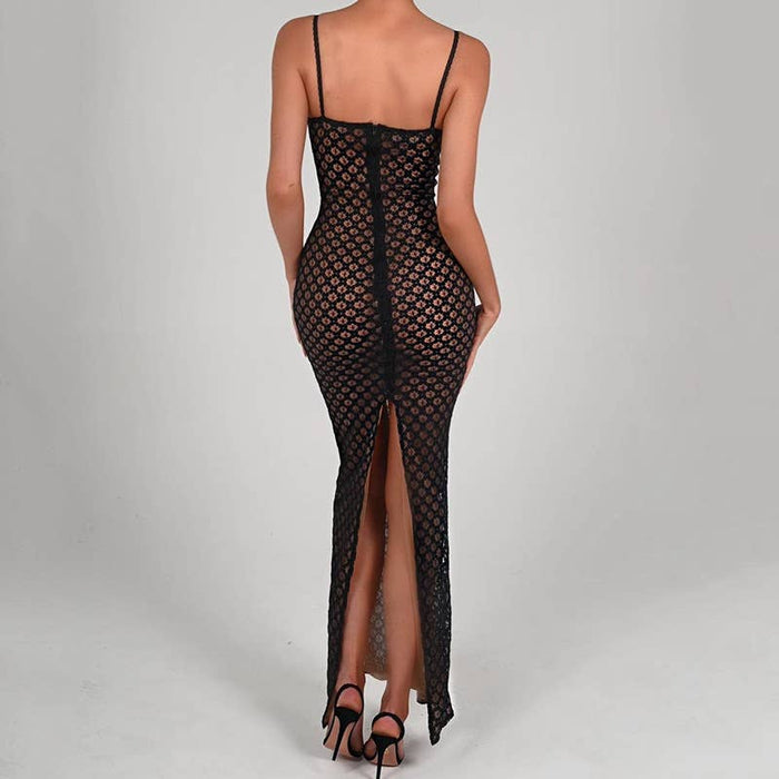 Lauren's Lace Slit Dress
