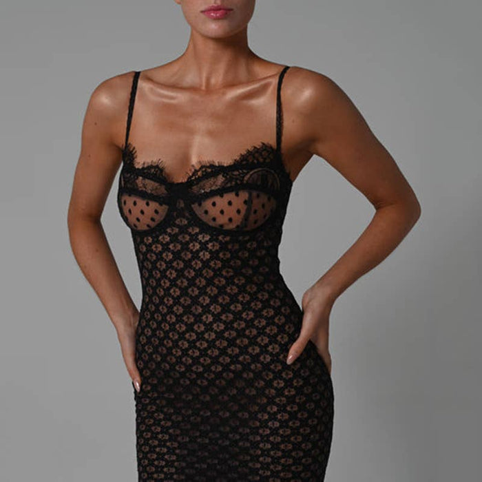 Lauren's Lace Slit Dress