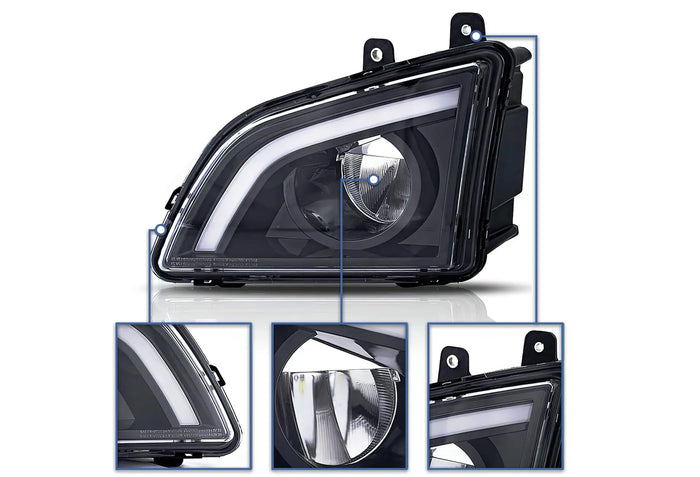 Black Housing LED Fog Light Left Volvo VNL 2018+ -