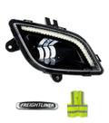 LED Fog Light with Halo Ring DLR Black Housing Right Freightliner Cascadia 2018+ -