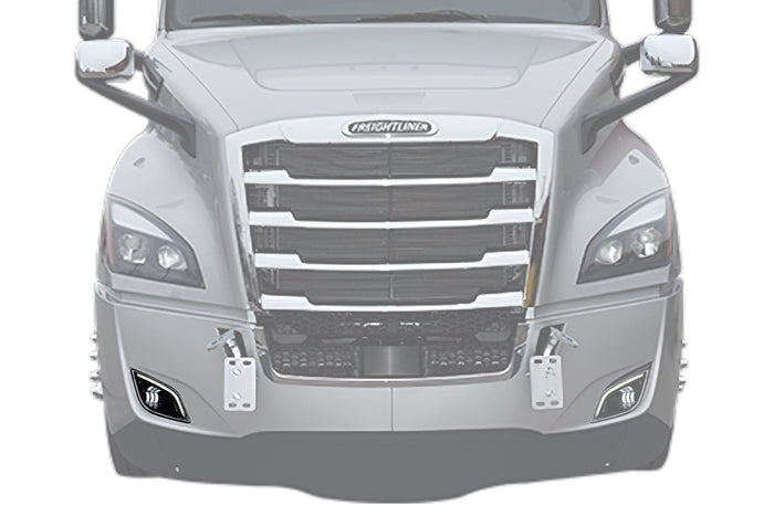 LED Fog Light with Halo Ring DLR Black Housing Right Freightliner Cascadia 2018+ -