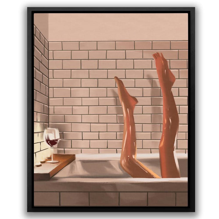 Legs in a Bath - Female Canvas Print