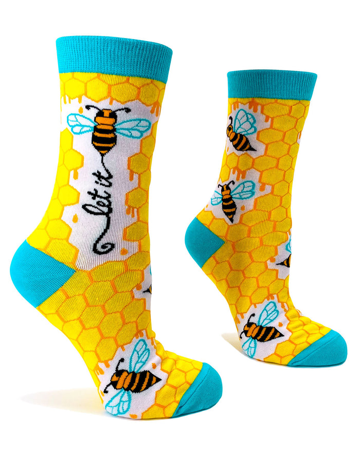 Let it Bee Ladies' Novelty Crew Socks