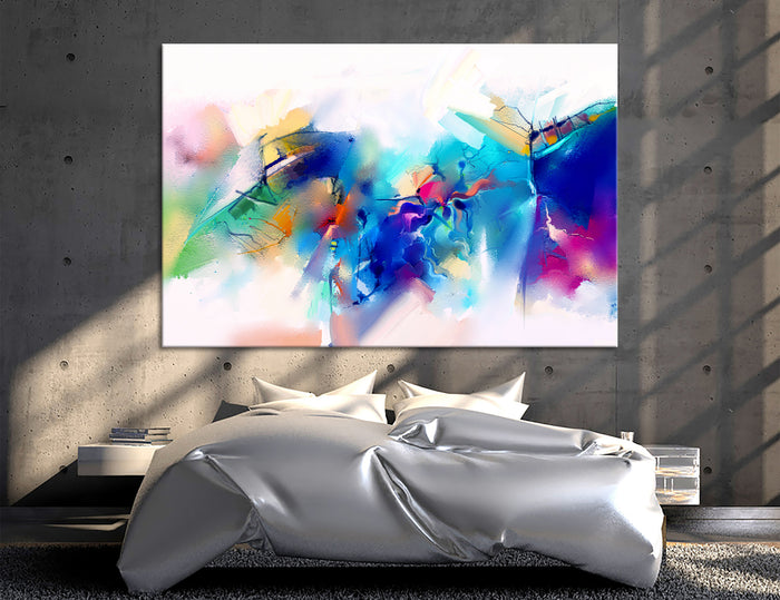 Light Blue Abstract Canvas Print #1021