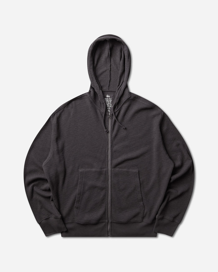 Stüssy Light Weight Thermal Hood Faded Black Sweatshirts Hoodies 1140410SJ 0090