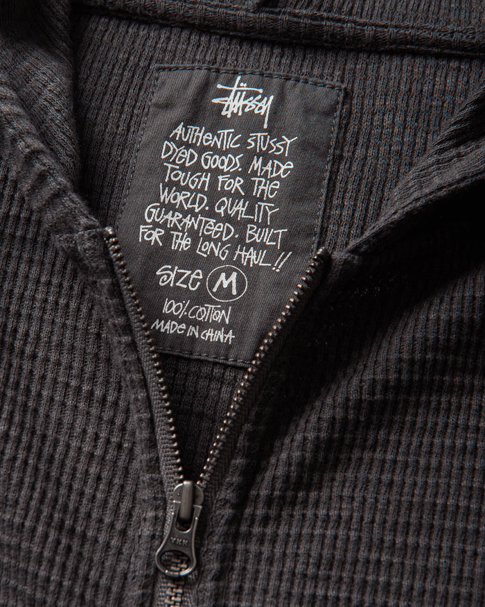 Stüssy Light Weight Thermal Hood Faded Black Sweatshirts Hoodies 1140410SJ 0090