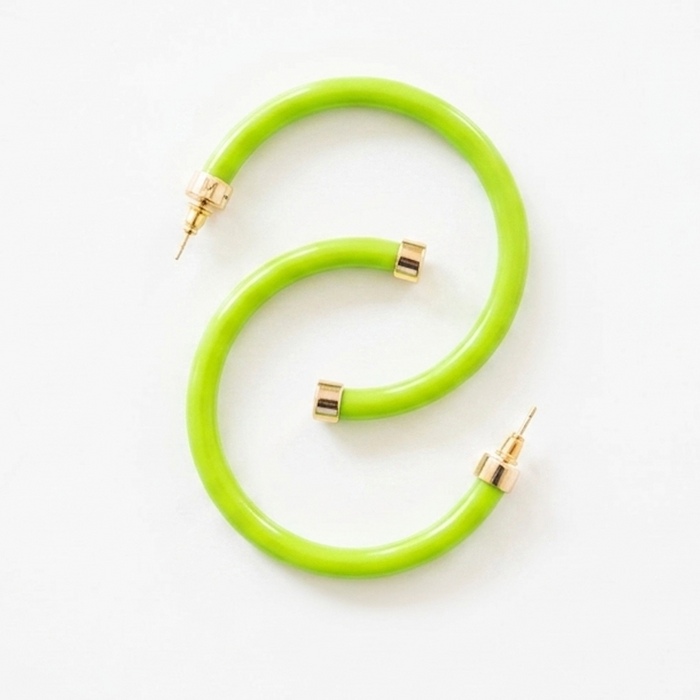 Lime Green Hoop Earrings