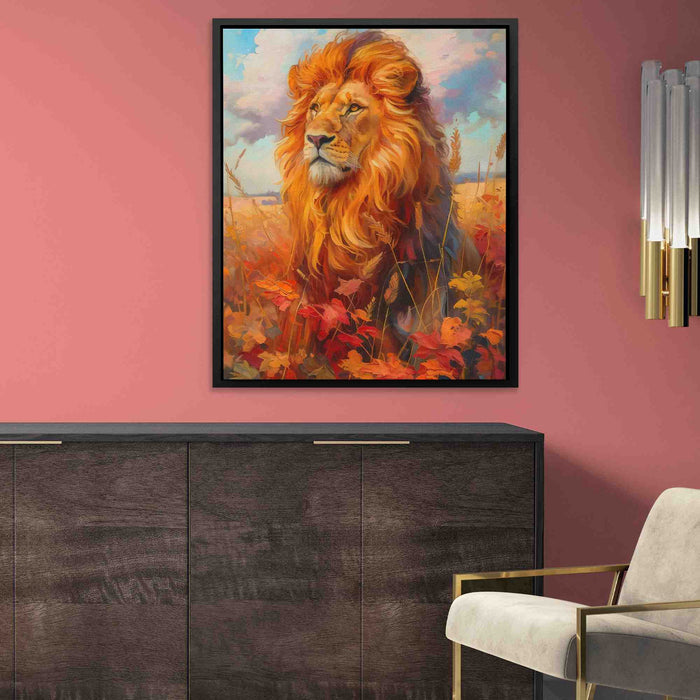 Lion in Fall - Animals Art
