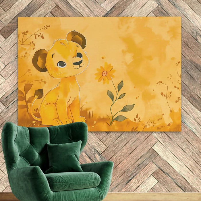 Lioness Cub - Big Cat Wall Art in Black Frame