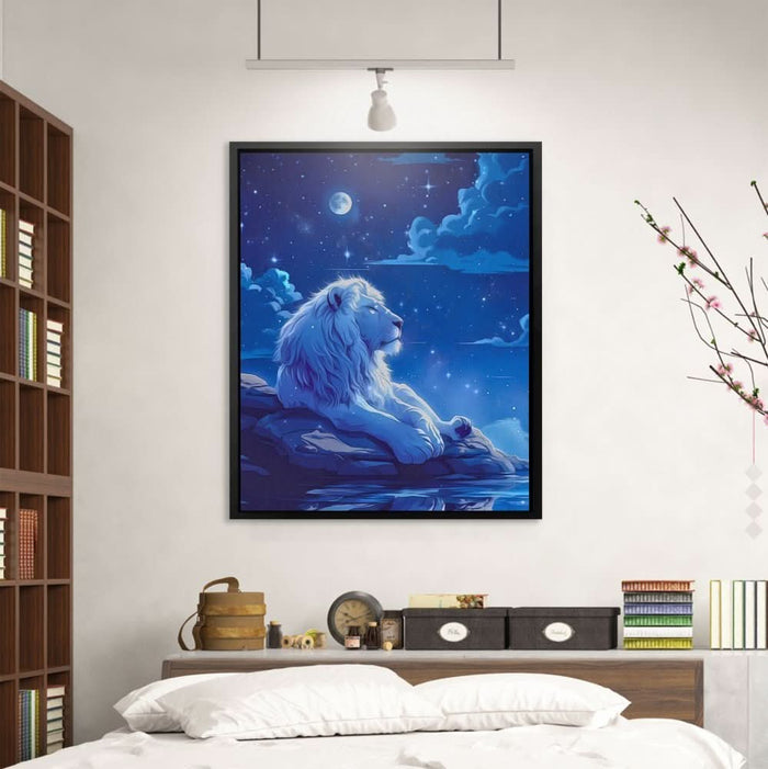 Lion’s Legacy - Fantasy Wall Art in Black Frame