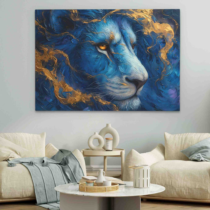 Lion's Peaceful Reign - Animals Art for Bedroom