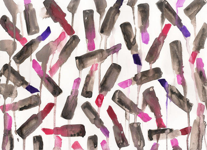 Lipstick Drip Watercolor Painting