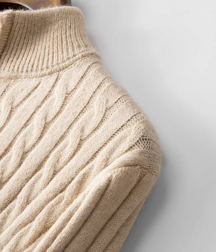 Livio Agresti Premium Half-Zip Alpaca Sweater
