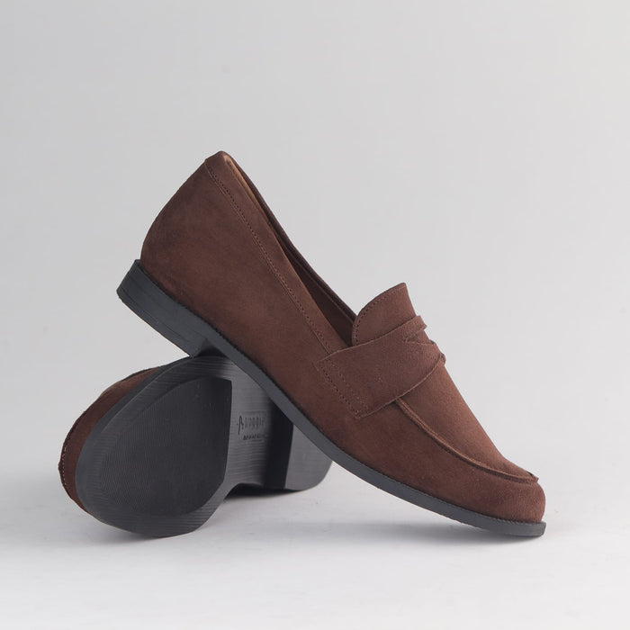 Froggie Women’s Loafer- Brown Suede- 13045 - pair.