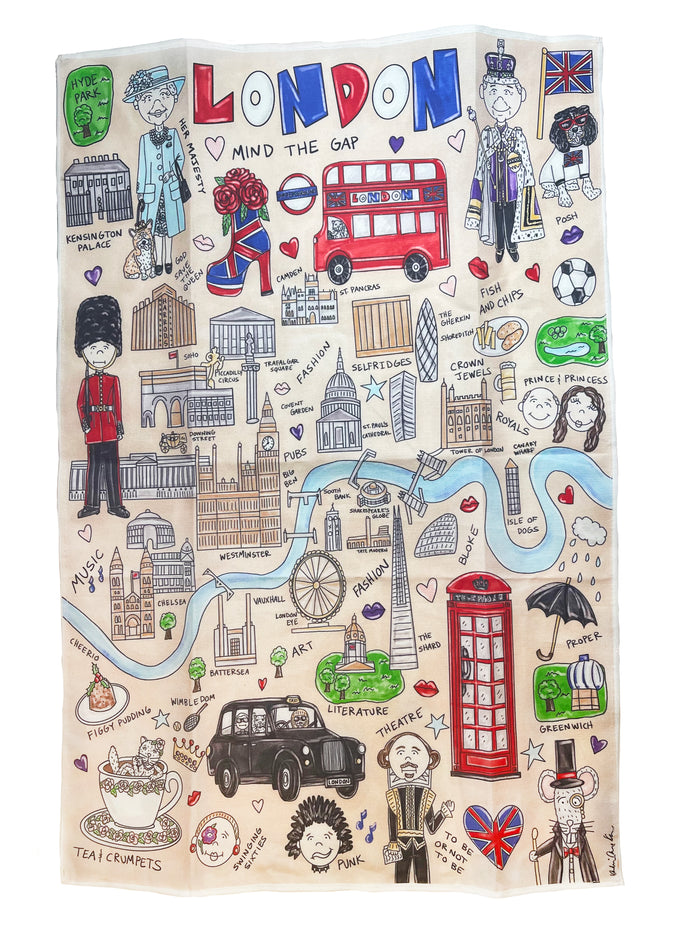 London Map Tea Towel